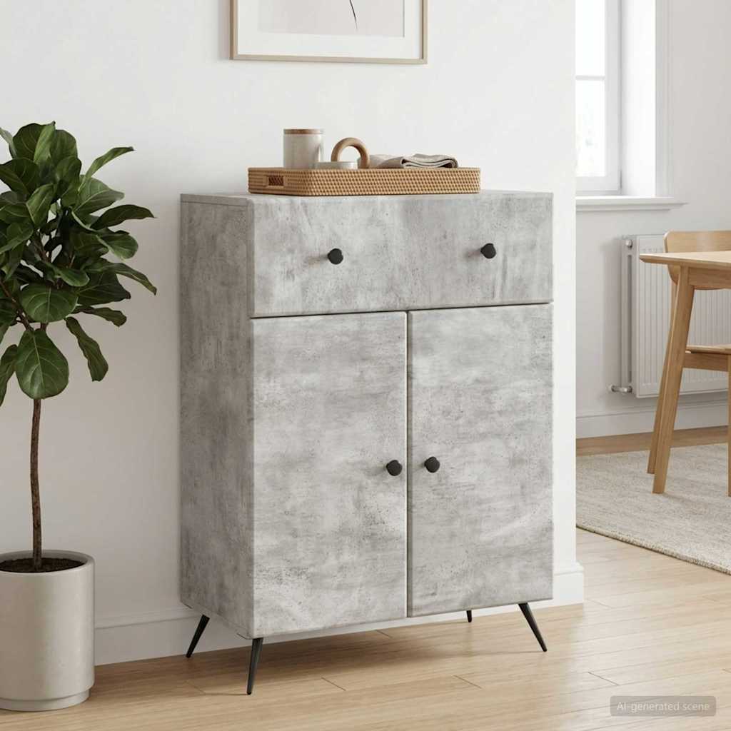 Sideboard Concrete Grey 66 x 34.5 x 90 cm Engineered Wood