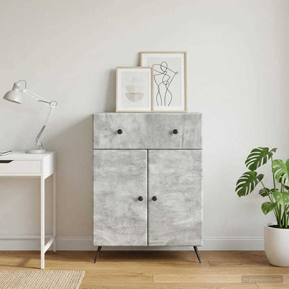 Sideboard Concrete Grey 66 x 34.5 x 90 cm Engineered Wood