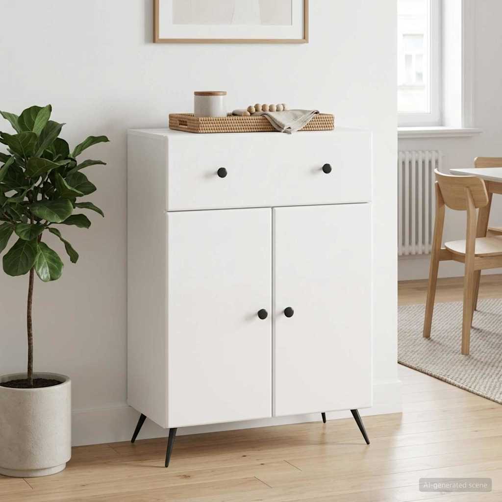 Sideboard High Gloss White 66 x 34.5 x 90 cm Engineered Wood