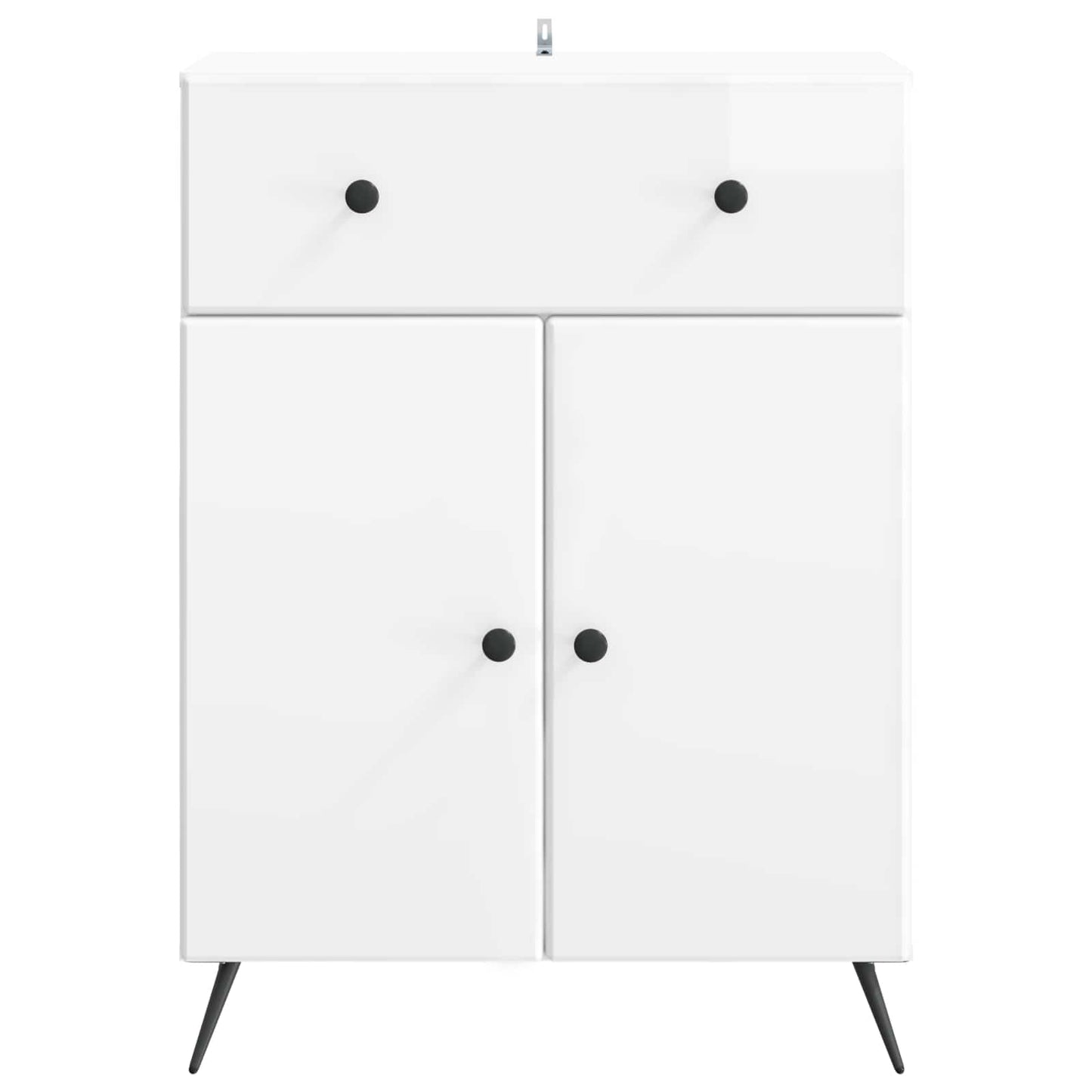 Sideboard High Gloss White 66 x 34.5 x 90 cm Engineered Wood