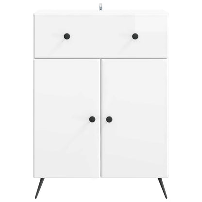 Sideboard High Gloss White 66 x 34.5 x 90 cm Engineered Wood