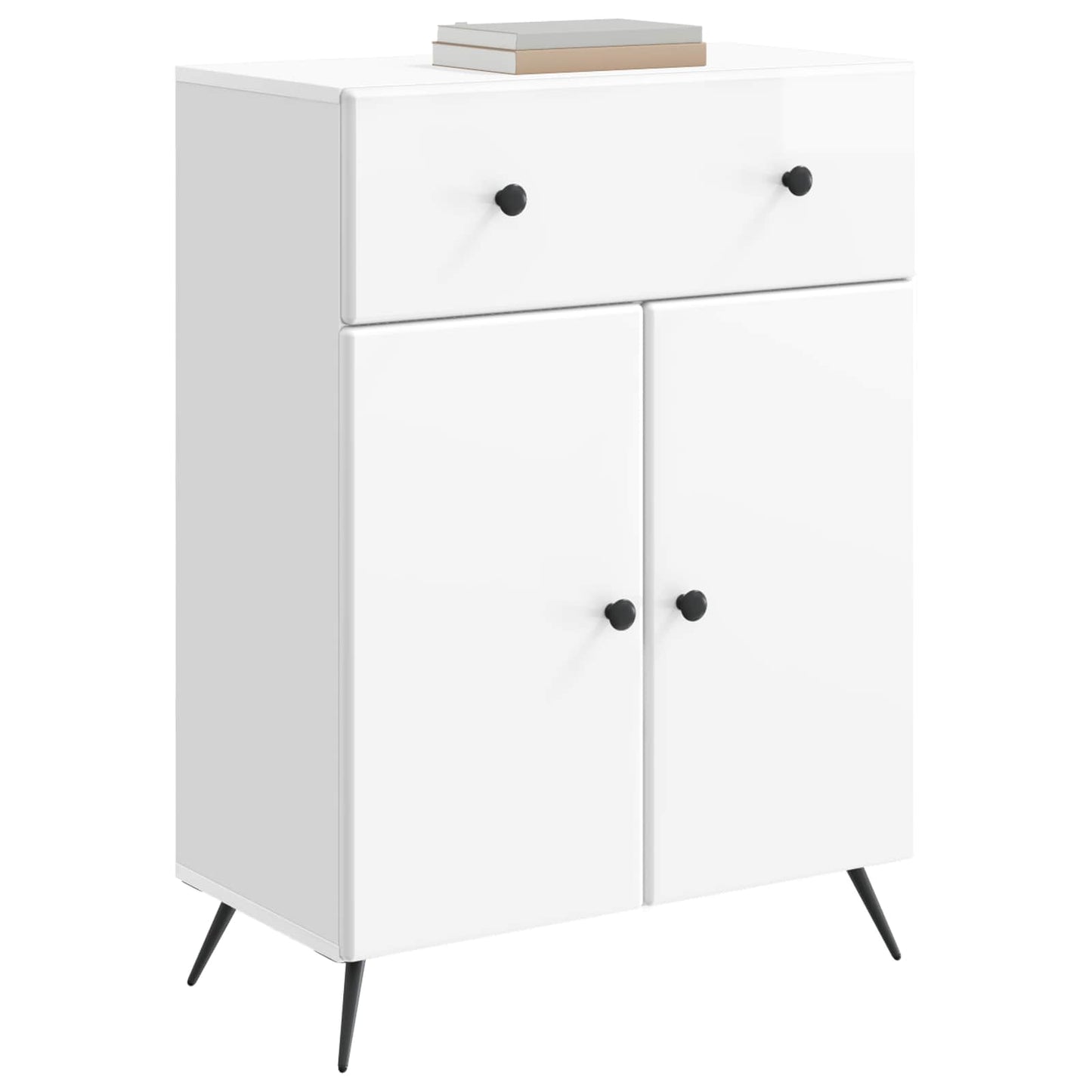 Sideboard High Gloss White 66 x 34.5 x 90 cm Engineered Wood