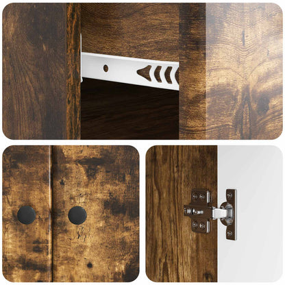 Sideboard Smoked Oak 66 x 34.5 x 90 cm Engineered Wood