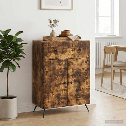 Sideboard Smoked Oak 66 x 34.5 x 90 cm Engineered Wood
