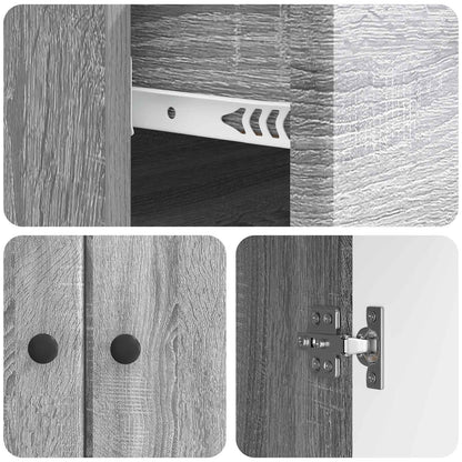 Sideboard Grey Sonoma 66 x 34.5 x 90 cm Engineered Wood