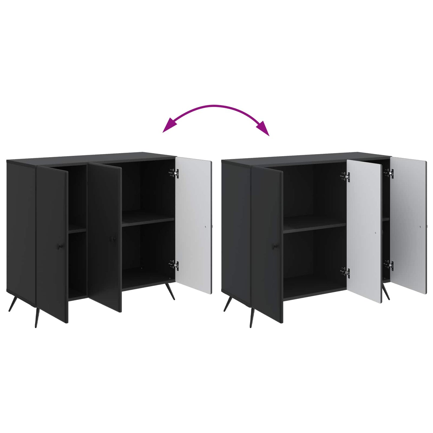 Sideboard Black 89 x 34.5 x 80 cm Engineered Wood
