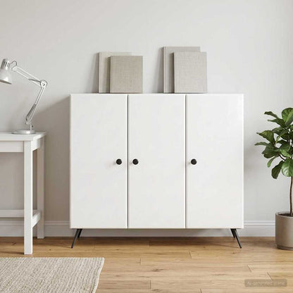 Sideboard High Gloss White 89 x 34.5 x 80 cm Engineered Wood