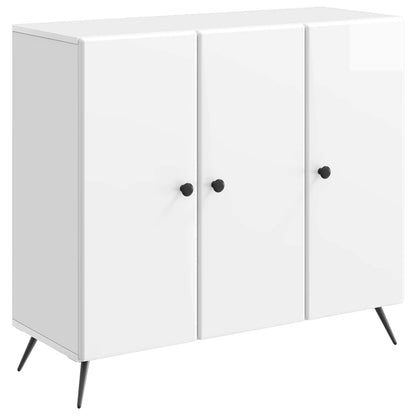 Sideboard High Gloss White 89 x 34.5 x 80 cm Engineered Wood