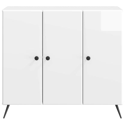 Sideboard High Gloss White 89 x 34.5 x 80 cm Engineered Wood