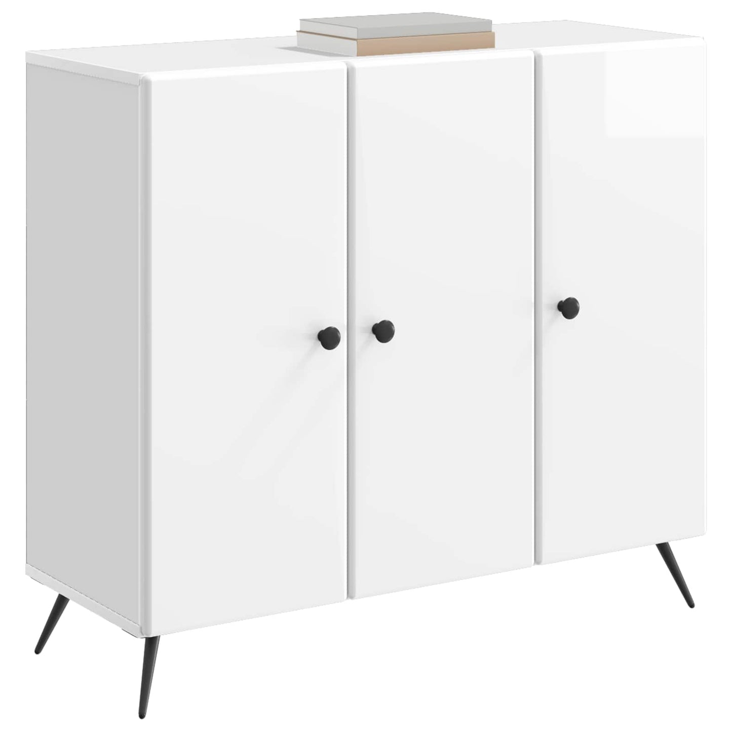 Sideboard High Gloss White 89 x 34.5 x 80 cm Engineered Wood
