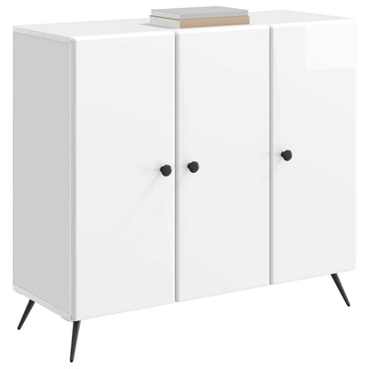 Sideboard High Gloss White 89 x 34.5 x 80 cm Engineered Wood