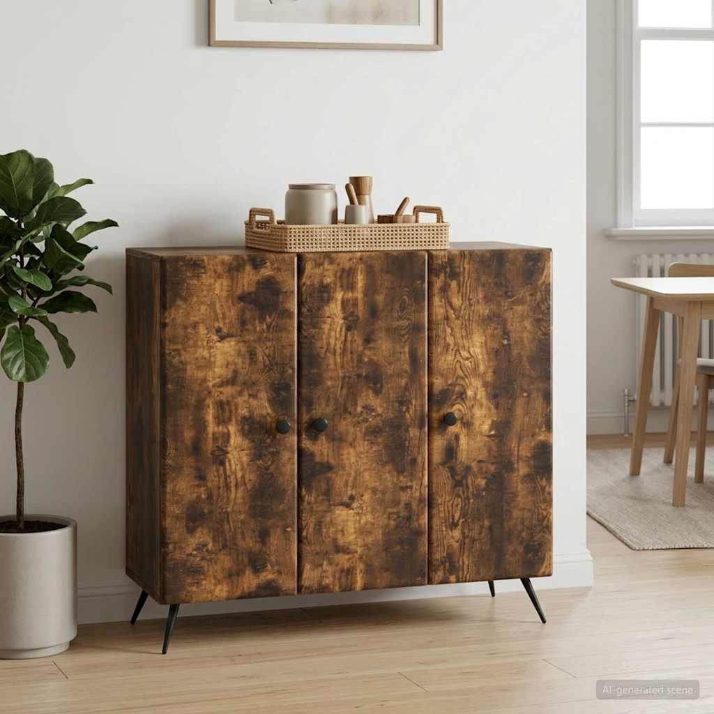 Sideboard Smoked Oak 89 x 34.5 x 80 cm Engineered Wood