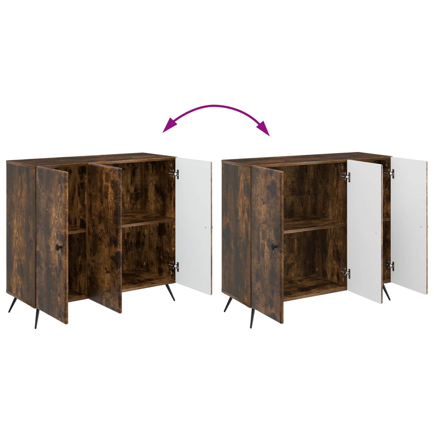 Sideboard Smoked Oak 89 x 34.5 x 80 cm Engineered Wood