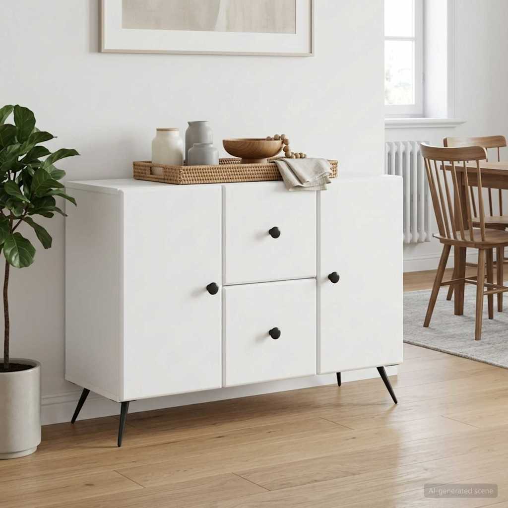 Sideboard with Drawer White 89 x 34.5 x 60 cm Engineered Wood