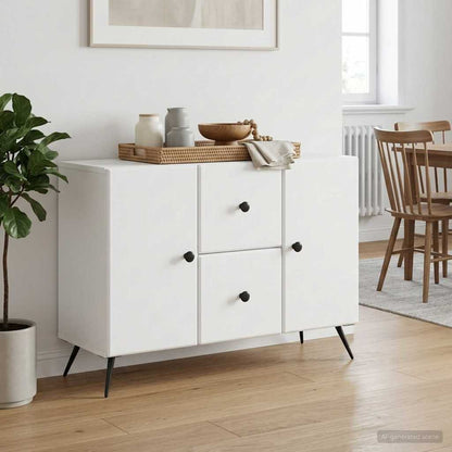 Sideboard with Drawer White 89 x 34.5 x 60 cm Engineered Wood