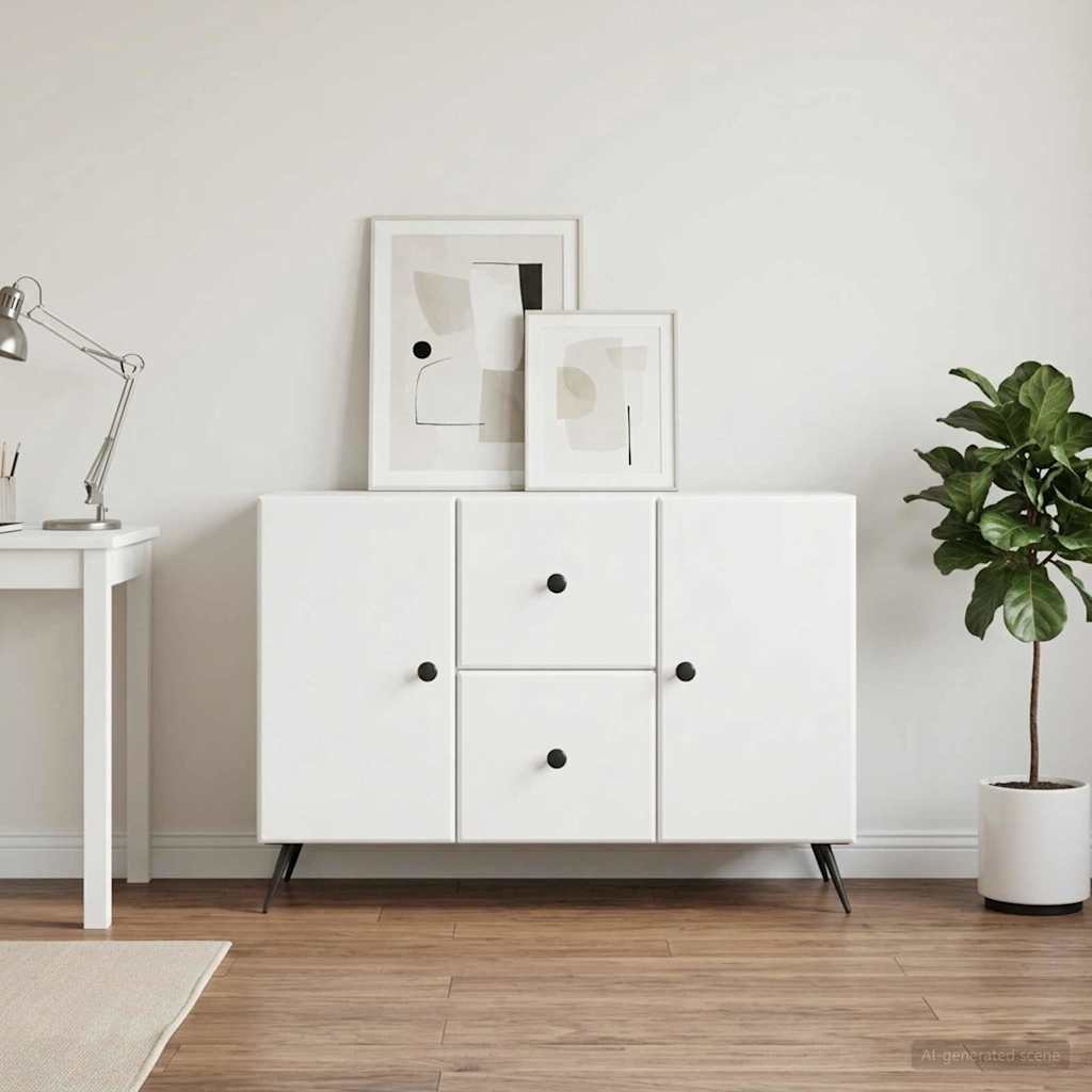 Sideboard with Drawer White 89 x 34.5 x 60 cm Engineered Wood