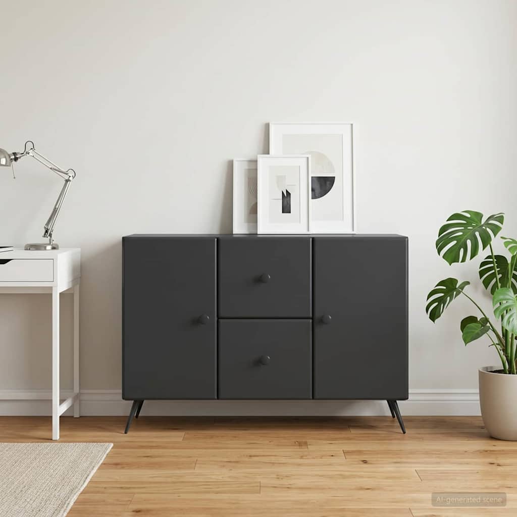 Sideboard with Drawer Black 89 x 34.5 x 60 cm Engineered Wood