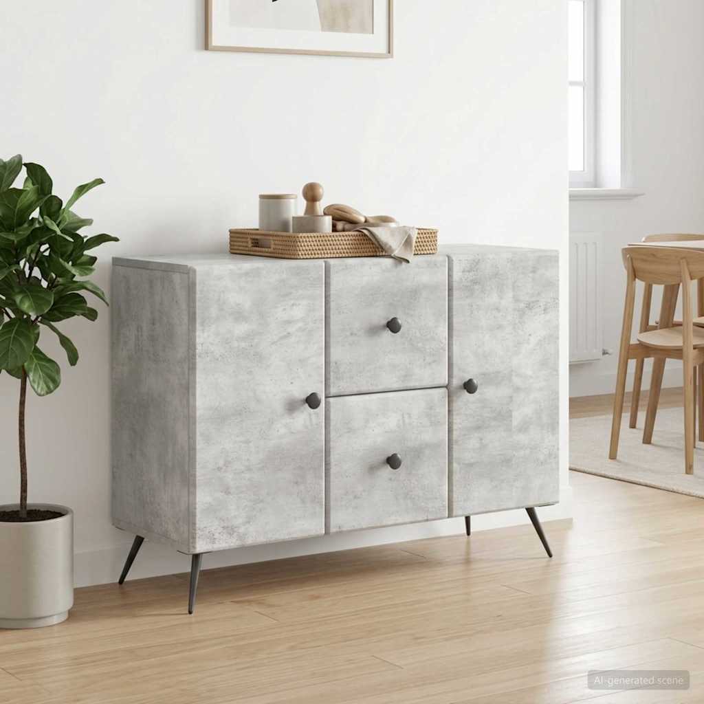Sideboard Concrete Grey 89 x 34.5 x 60 cm Engineered Wood