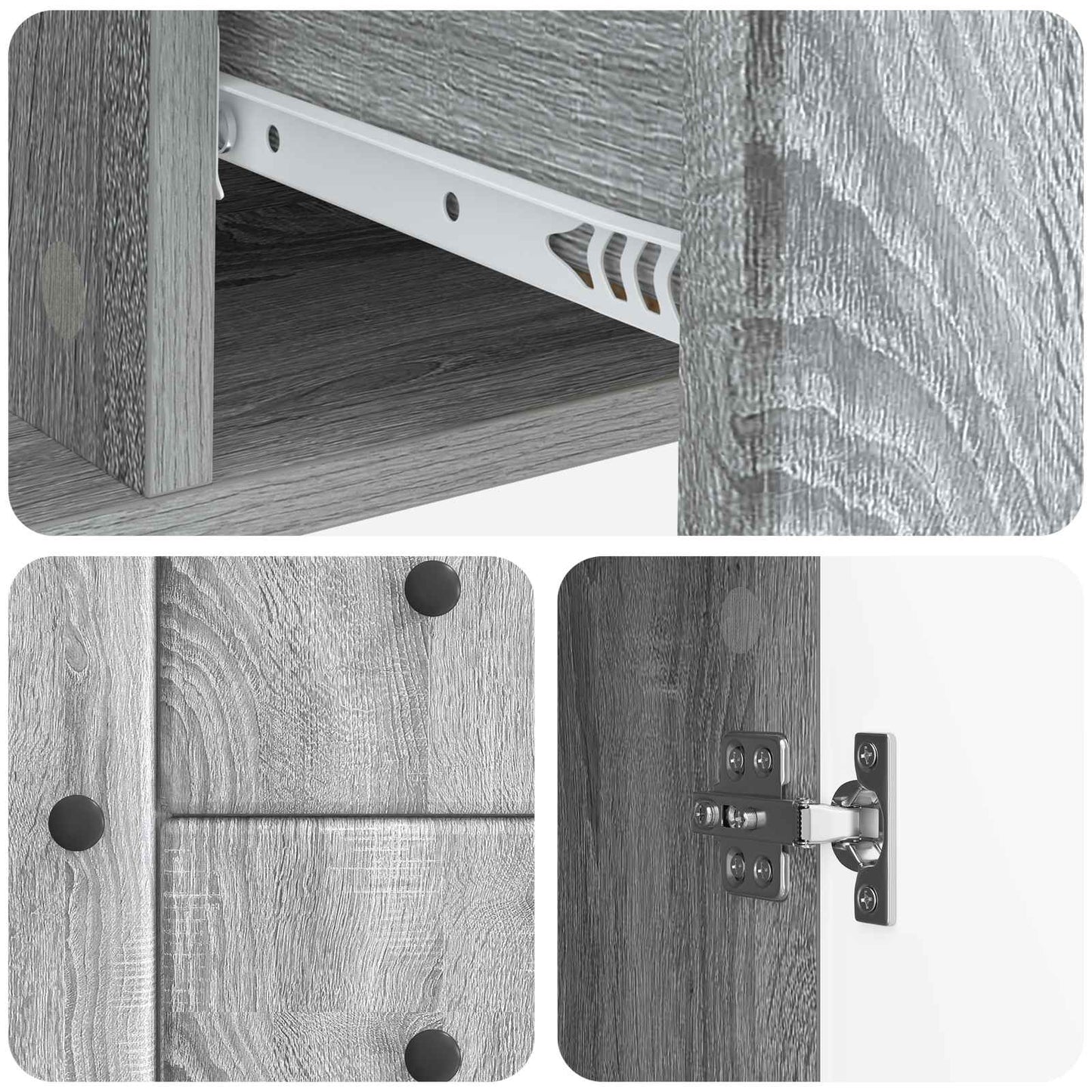 Sideboard Grey Sonoma 89 x 34.5 x 60 cm Engineered Wood