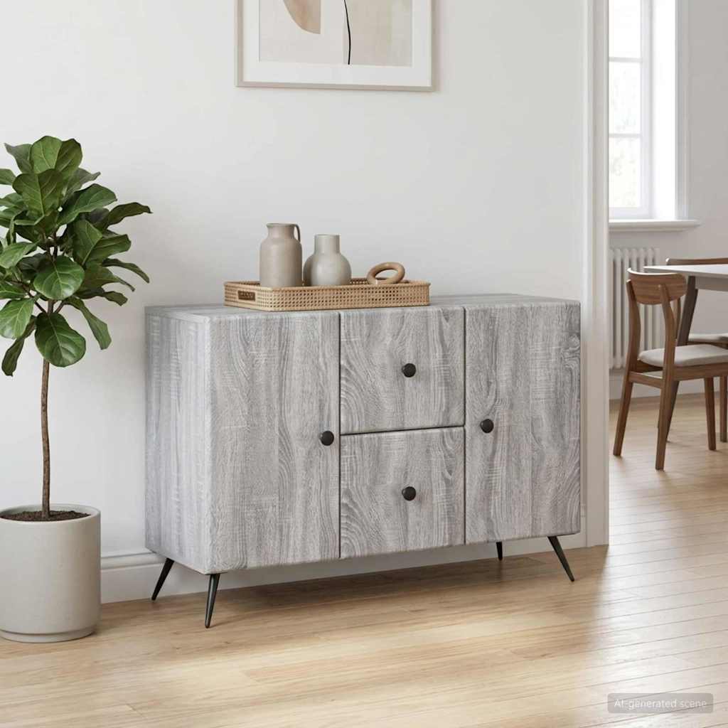 Sideboard Grey Sonoma 89 x 34.5 x 60 cm Engineered Wood