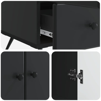 Sideboard with Drawer Black 66 x 34.5 x 95 cm Engineered Wood