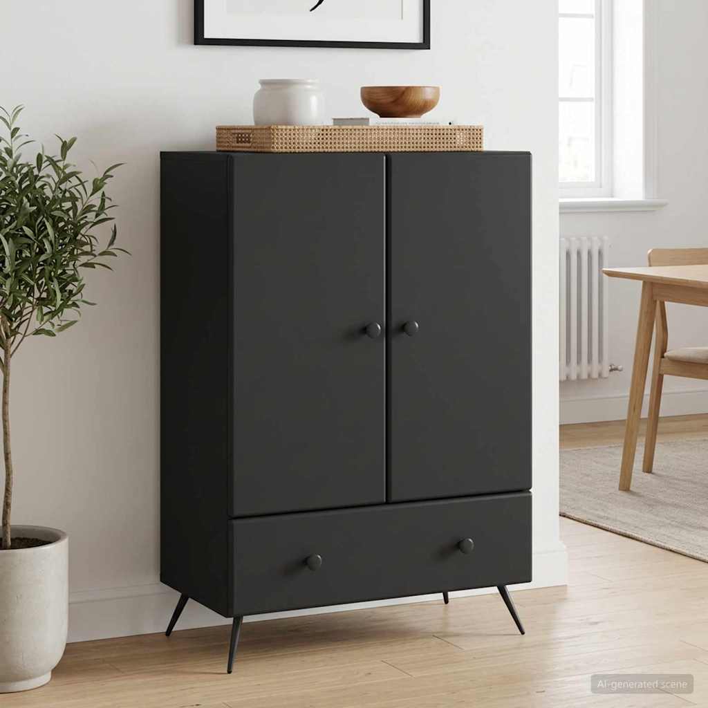 Sideboard with Drawer Black 66 x 34.5 x 95 cm Engineered Wood