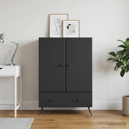 Sideboard with Drawer Black 66 x 34.5 x 95 cm Engineered Wood