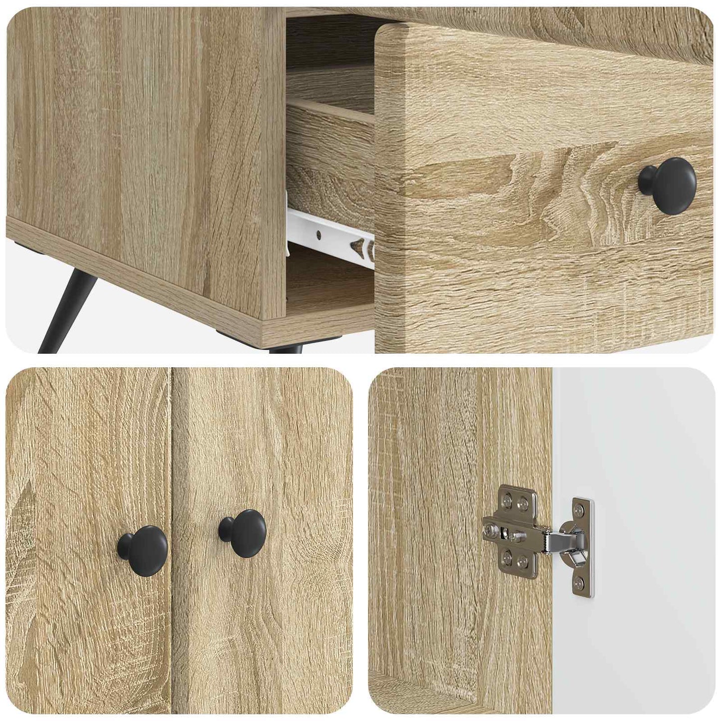 Sideboard Sonoma Oak 66 x 34.5 x 95 cm Engineered Wood
