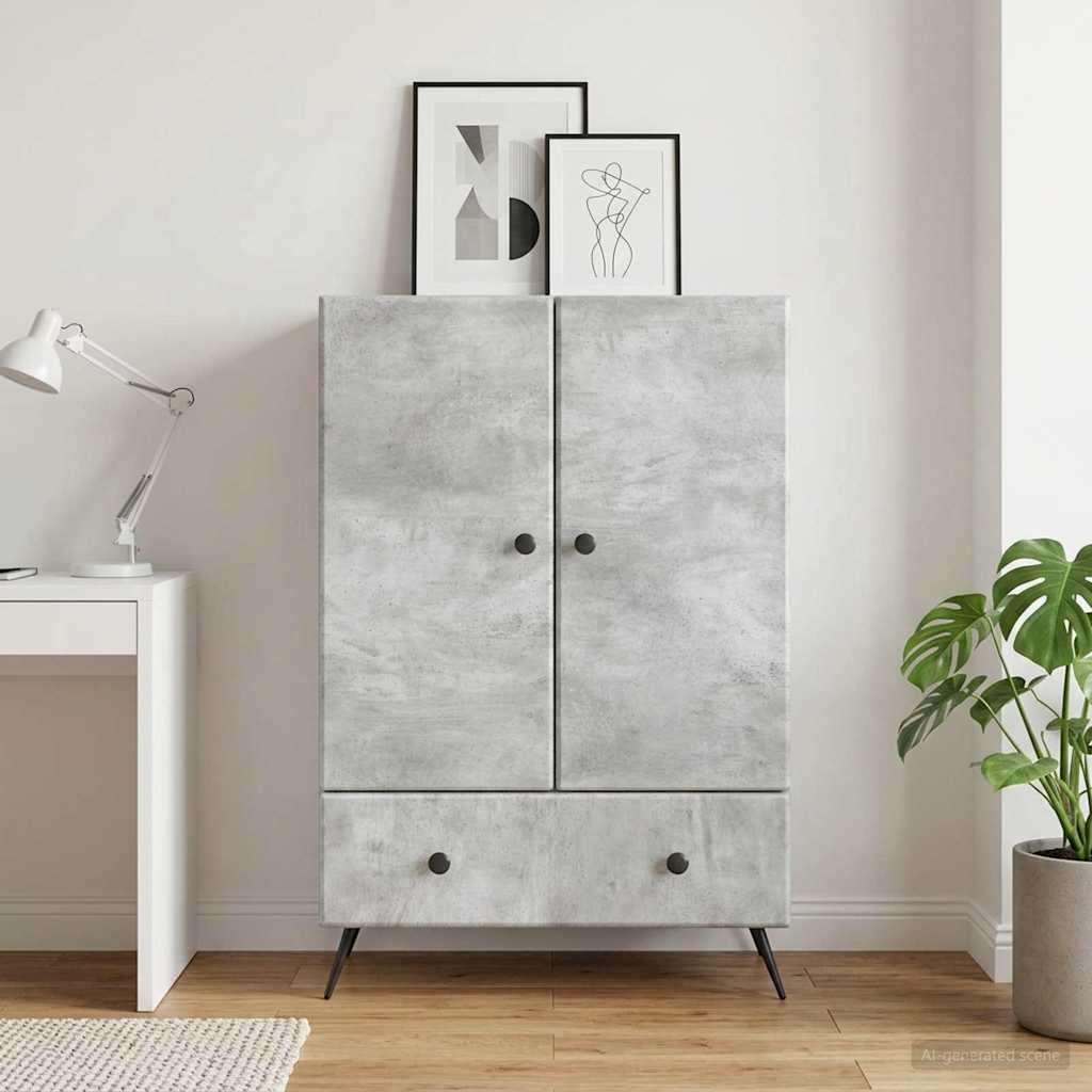 Sideboard Concrete Grey 66 x 34.5 x 95 cm Engineered Wood