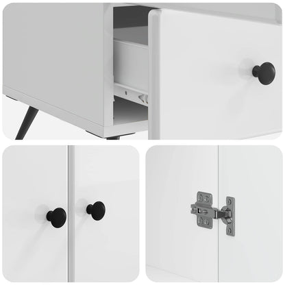 Sideboard High Gloss White 66 x 34.5 x 95 cm Engineered Wood