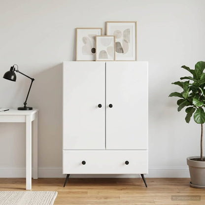 Sideboard High Gloss White 66 x 34.5 x 95 cm Engineered Wood