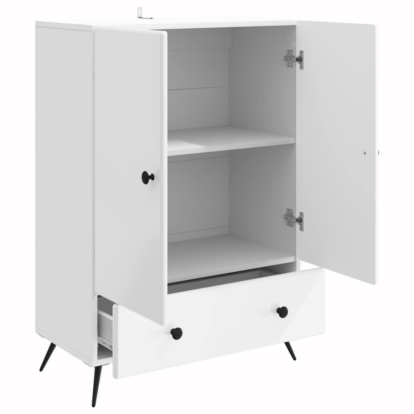 Sideboard High Gloss White 66 x 34.5 x 95 cm Engineered Wood