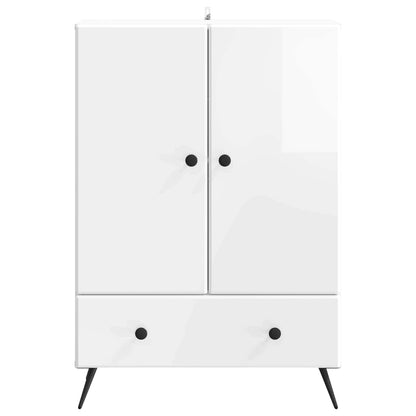 Sideboard High Gloss White 66 x 34.5 x 95 cm Engineered Wood