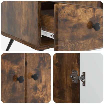 Sideboard Smoked Oak 66 x 34.5 x 95 cm Engineered Wood