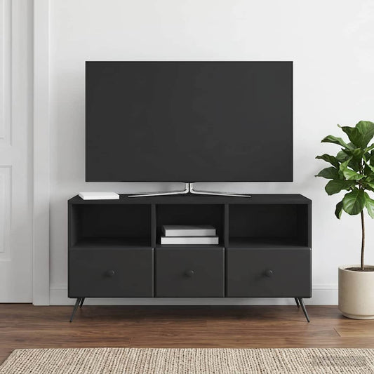 TV Cabinet with Drawer Black 102 x 34.5 x 50 cm Engineered Wood