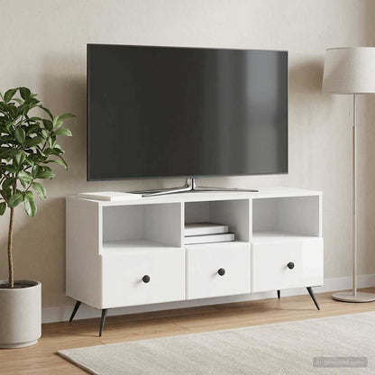 TV Cabinet High Gloss White 102 x 34.5 x 50 cm Engineered Wood