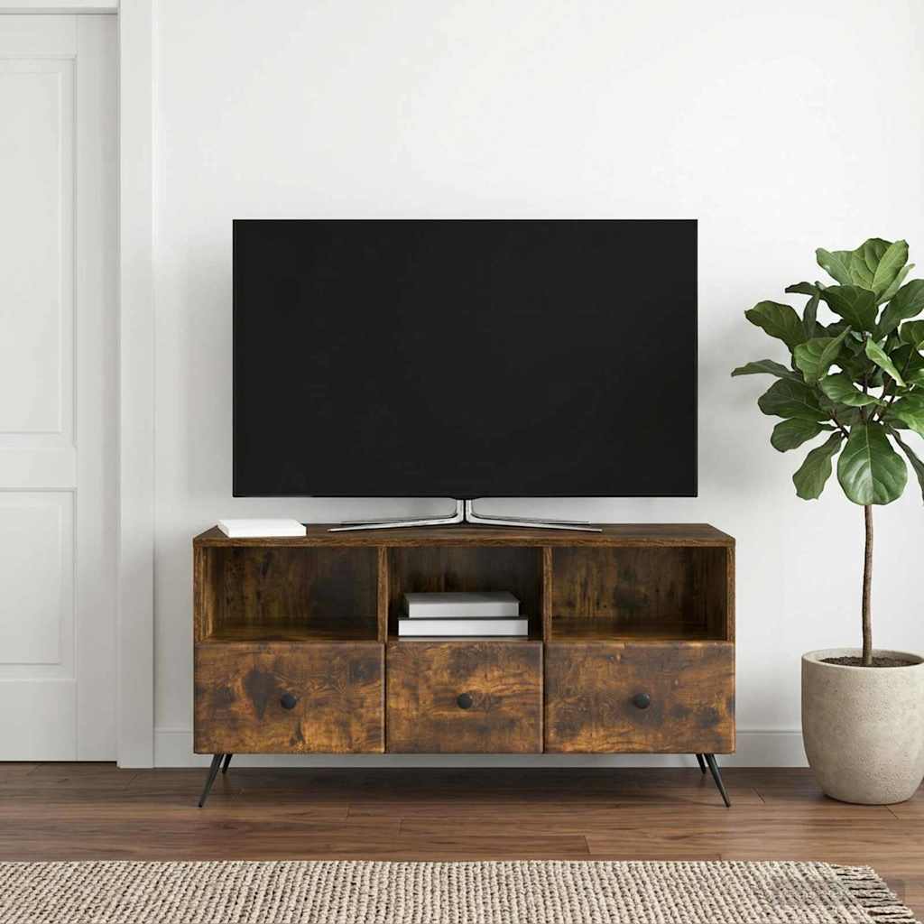 TV Cabinet Smoked Oak 102 x 34.5 x 50 cm Engineered Wood