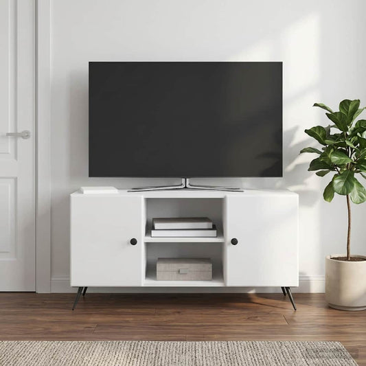 TV Cabinet High Gloss White 102 x 34.5 x 50 cm Engineered Wood