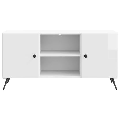 TV Cabinet High Gloss White 102 x 34.5 x 50 cm Engineered Wood