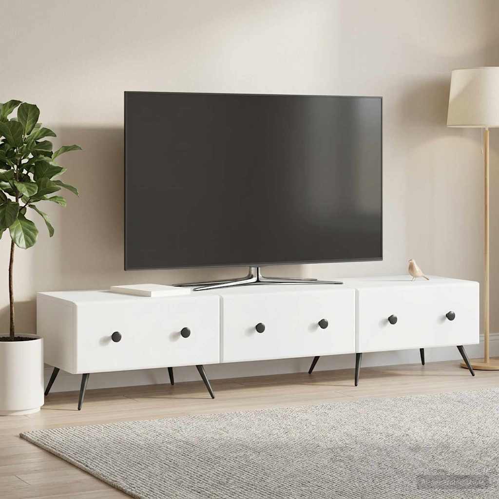 TV Cabinet with Drawer White 147 x 34.5 x 30 cm Engineered Wood