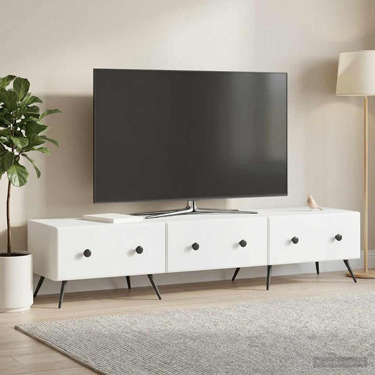 TV Cabinet with Drawer White 147 x 34.5 x 30 cm Engineered Wood