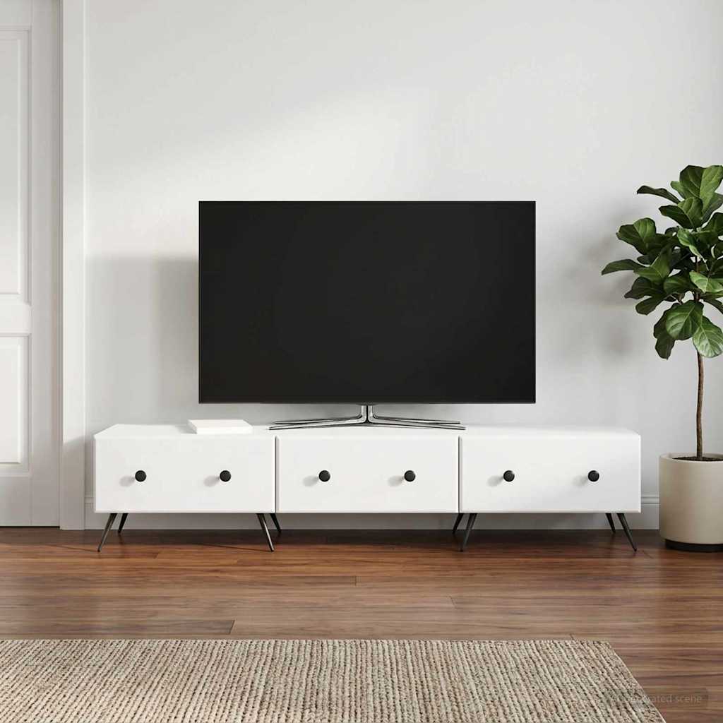 TV Cabinet with Drawer White 147 x 34.5 x 30 cm Engineered Wood