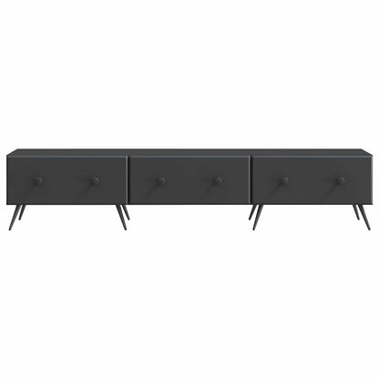 TV Cabinet with Drawer Black 147 x 34.5 x 30 cm Engineered Wood