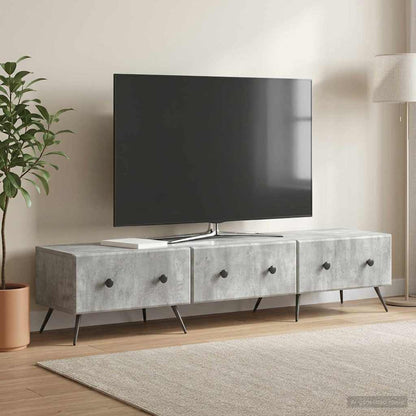 TV Cabinet Concrete Grey 147 x 34.5 x 30 cm Engineered Wood