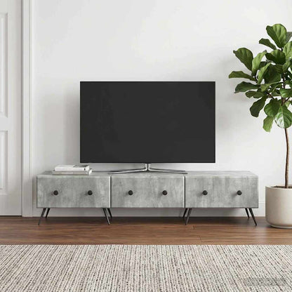 TV Cabinet Concrete Grey 147 x 34.5 x 30 cm Engineered Wood