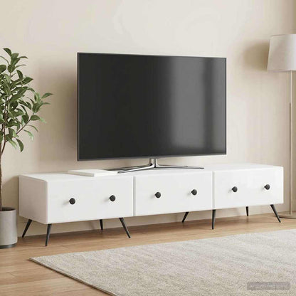 TV Cabinet High Gloss White 147 x 34.5 x 30 cm Engineered Wood