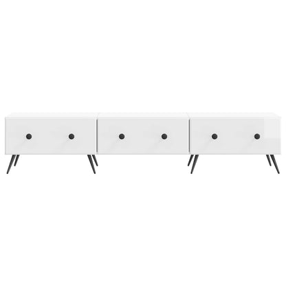 TV Cabinet High Gloss White 147 x 34.5 x 30 cm Engineered Wood