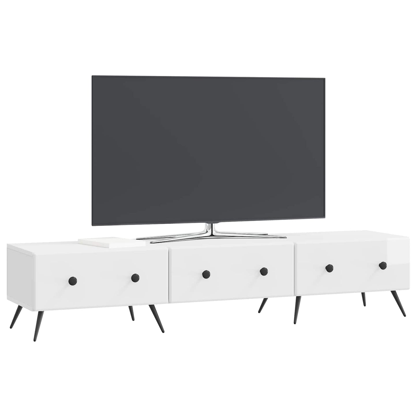 TV Cabinet High Gloss White 147 x 34.5 x 30 cm Engineered Wood