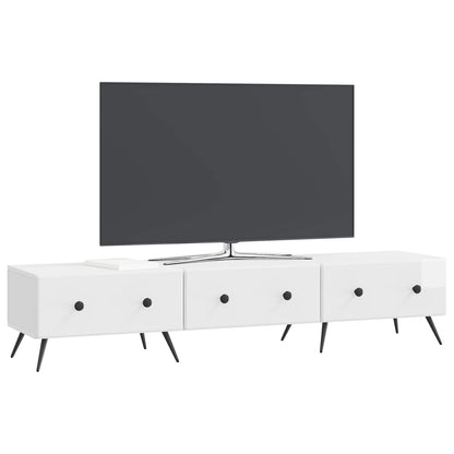 TV Cabinet High Gloss White 147 x 34.5 x 30 cm Engineered Wood