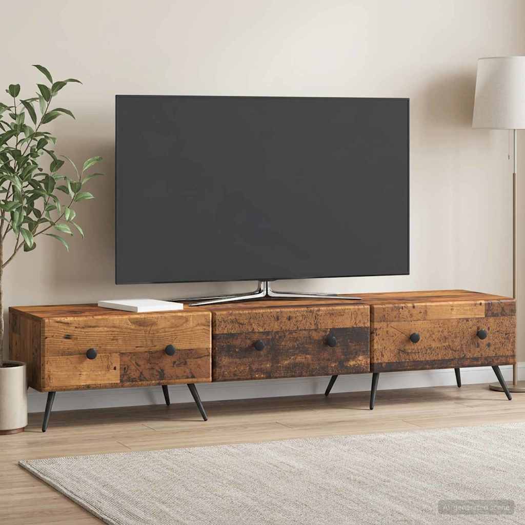 TV Cabinet Old Wood 147 x 34.5 x 30 cm Engineered Wood